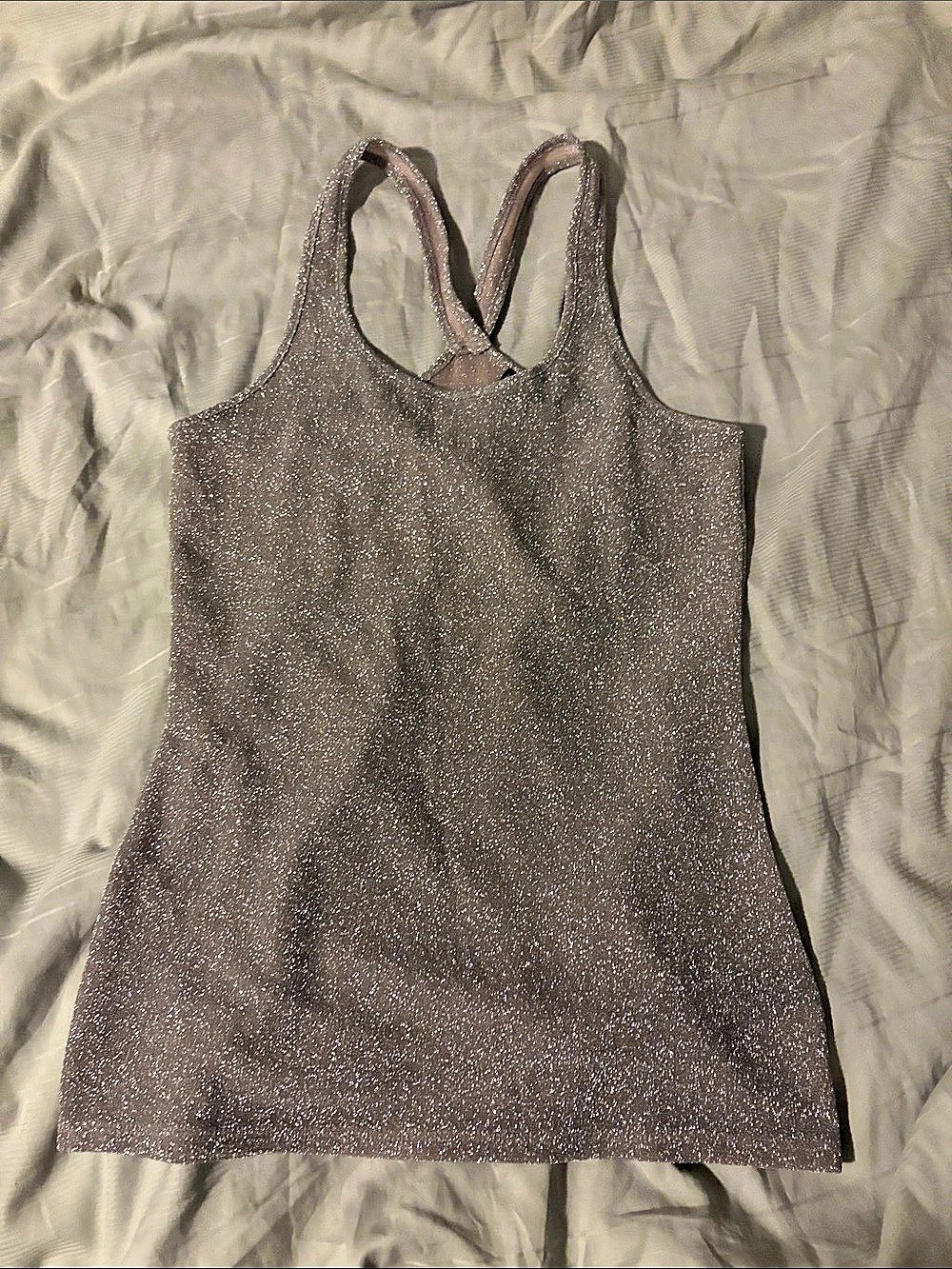 Express Sparkle Racerback Tank Brown Small